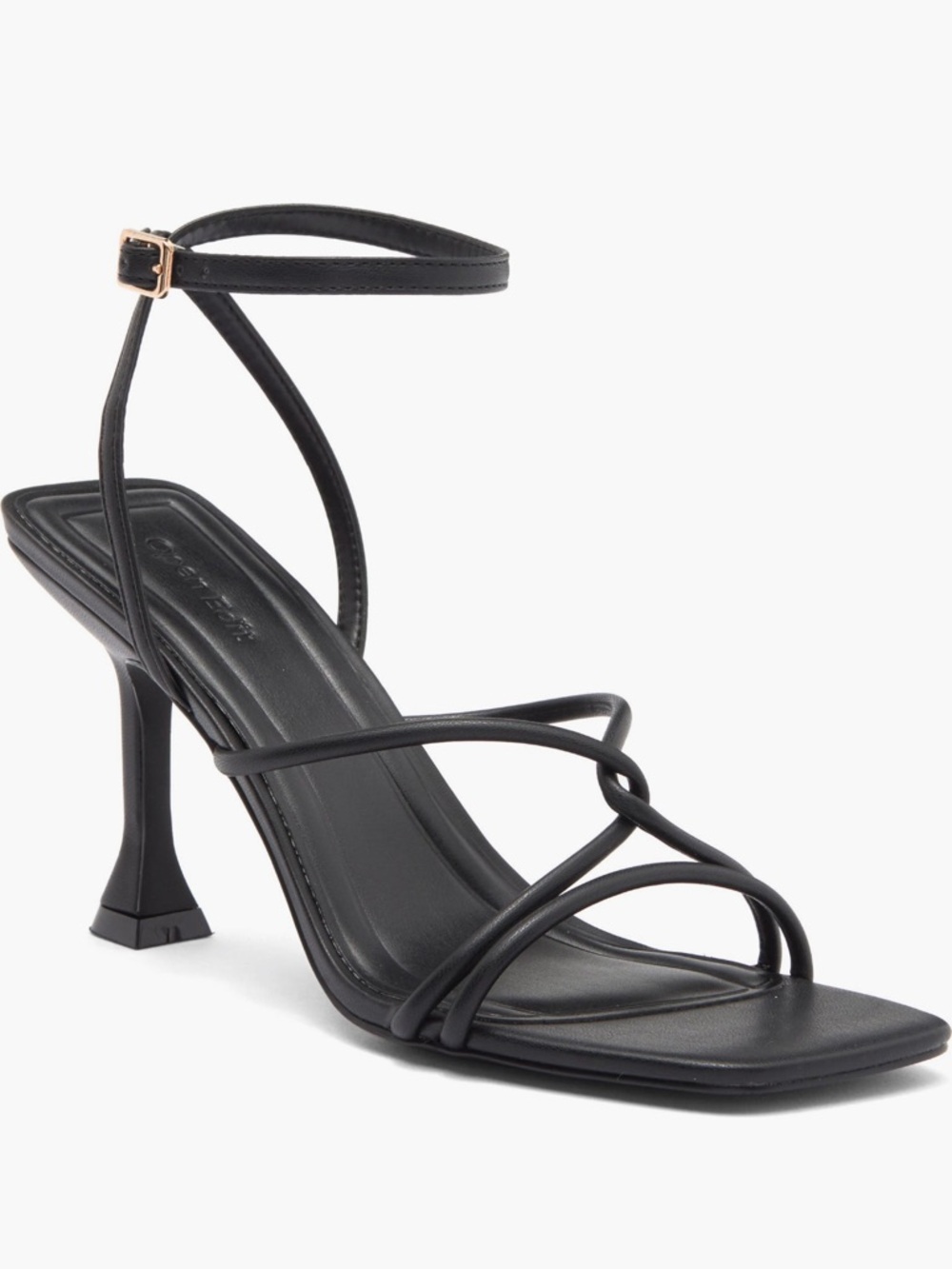 New in Box - Open Edit Rachel Black Strappy Ankle‑Strap High Heel Sandals
